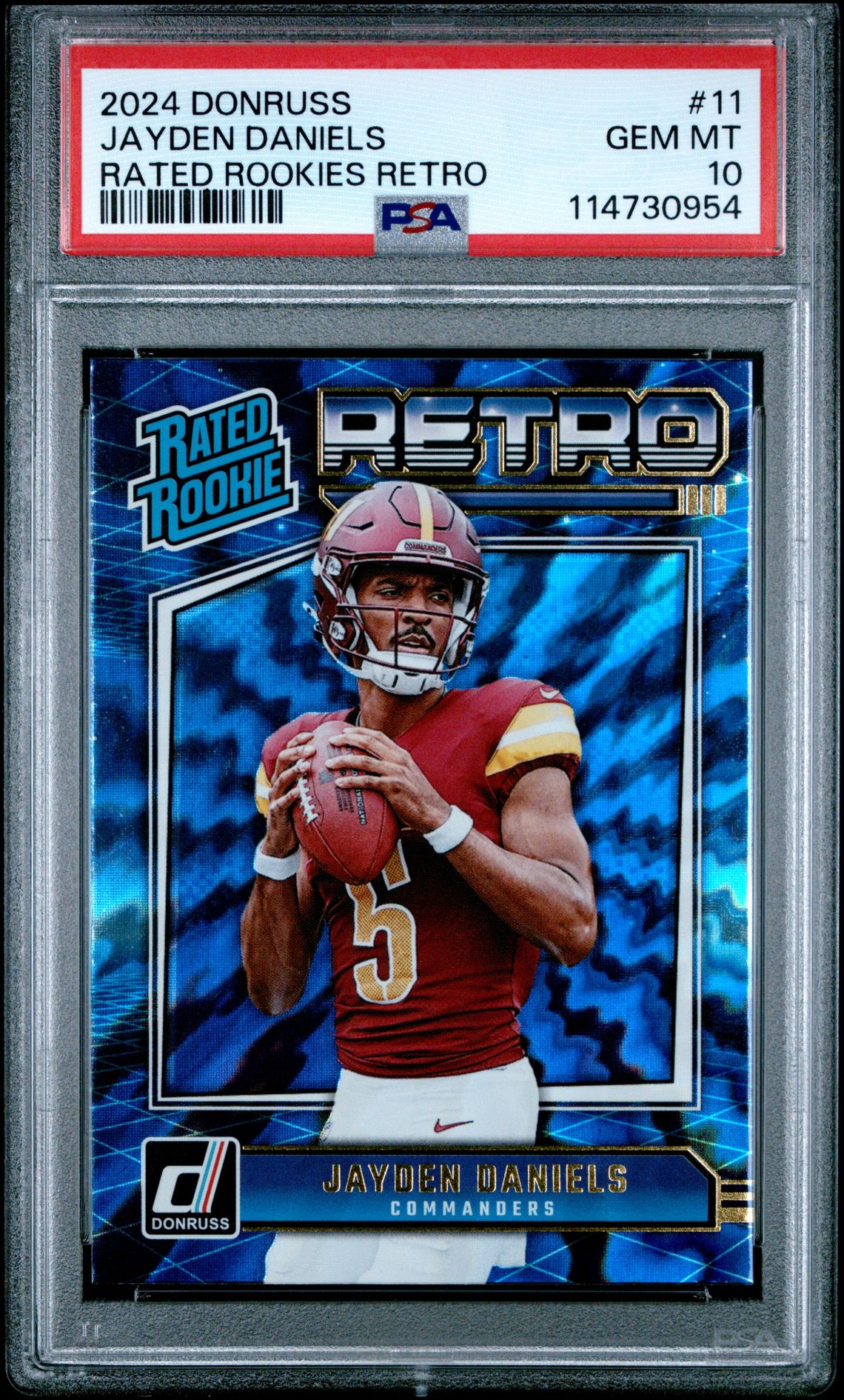 2024 Panini Donruss Rated Rookies Retro Jayden Daniels #11 Gem Mt 10 front