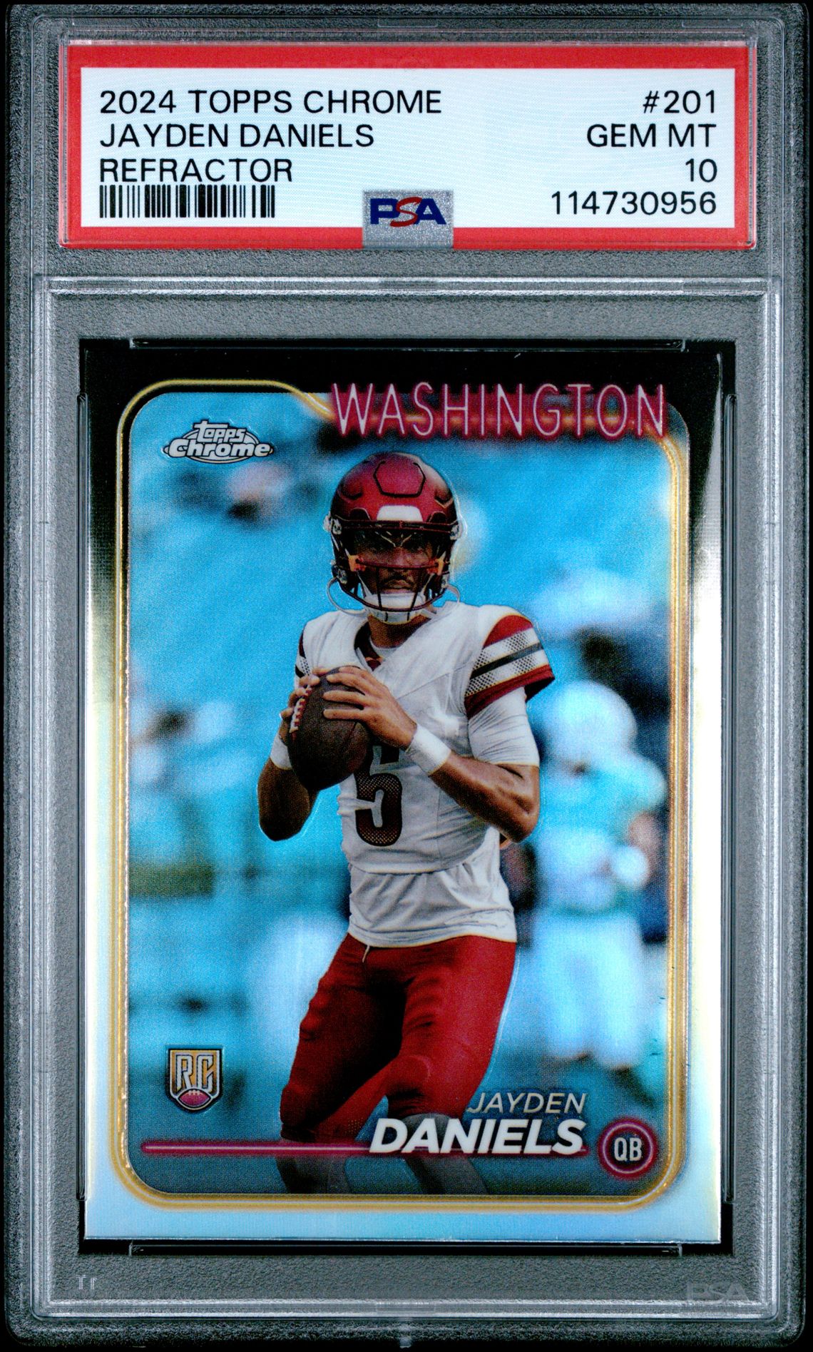 2024 Topps Chrome Jayden Daniels #201 (Refractor) Gem Mt 10 front