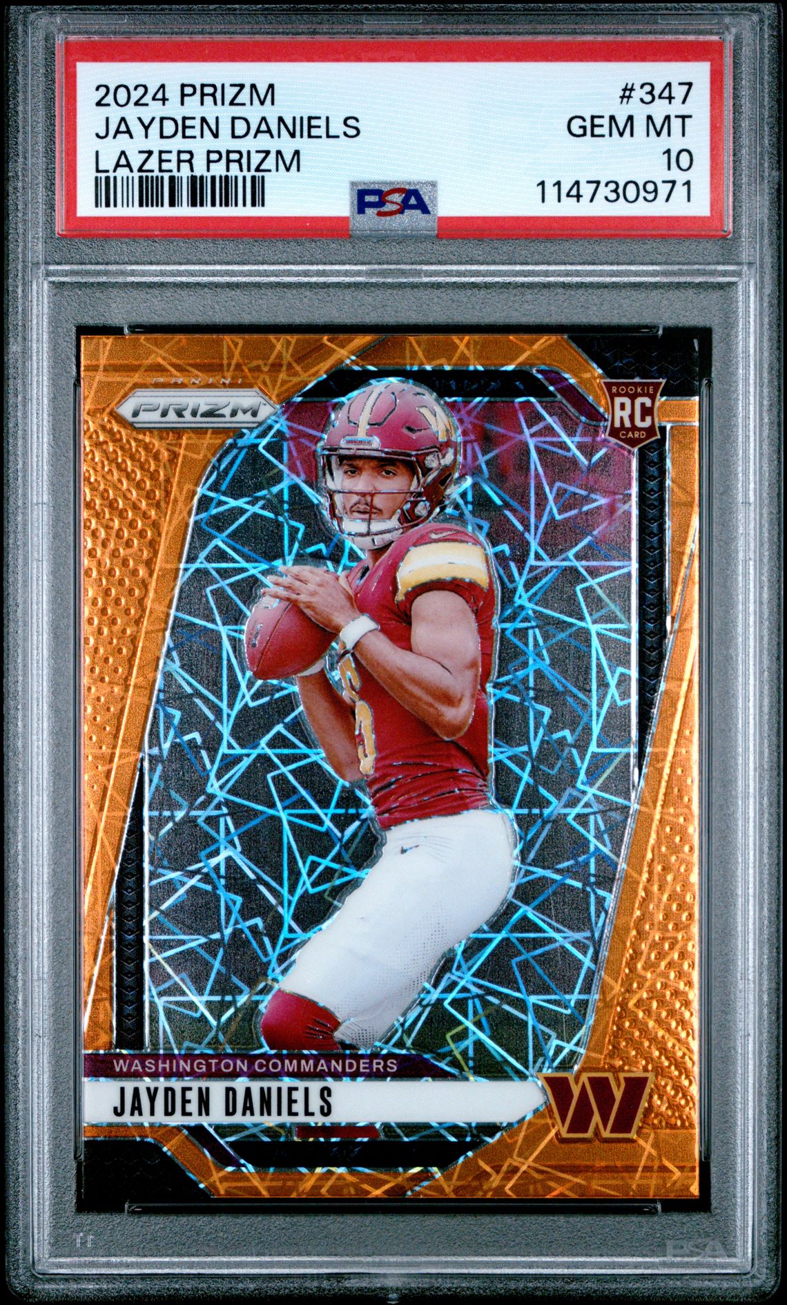 2024 Panini Prizm Jayden Daniels #347 (Lazer Prizm) Gem Mt 10 front