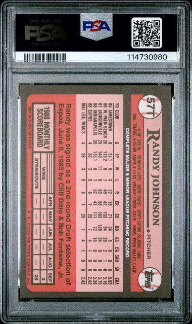 1989 Topps Traded Randy Johnson #57T Nm 7 back