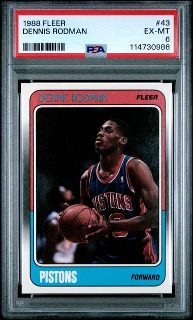 1988 Fleer Dennis Rodman #43 Ex-Mt 6 front