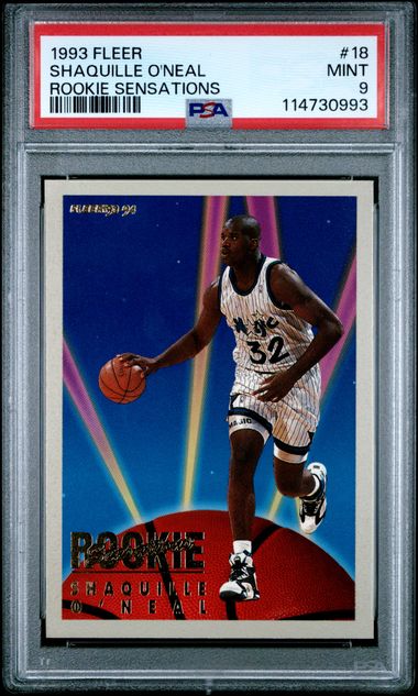 1993 Fleer Rookie Sensations Shaquille O'neal #18 (Rookie Sensations) Mint 9 front