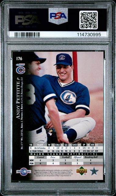 1995 Upper Deck Minor League Andy Pettitte #176 Mint 9 back