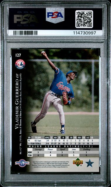 1995 Upper Deck Minor League Vladimir Guerrero #127 Mint 9 back