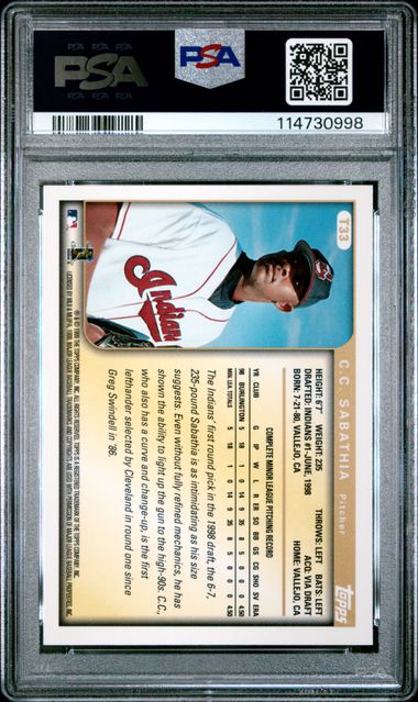 1999 Topps Traded C.c. Sabathia #T33 Mint 9 back