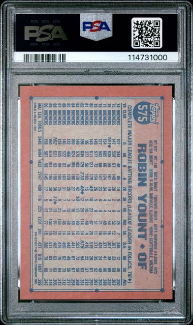 1991 Topps Desert Shield Robin Yount #575 (Desert Shield) Gem Mt 10 back