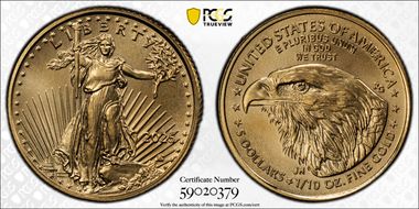 2025 $5 Gold Eagle MS70