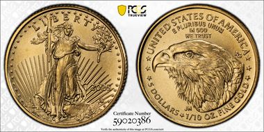 2025 $5 Gold Eagle MS70