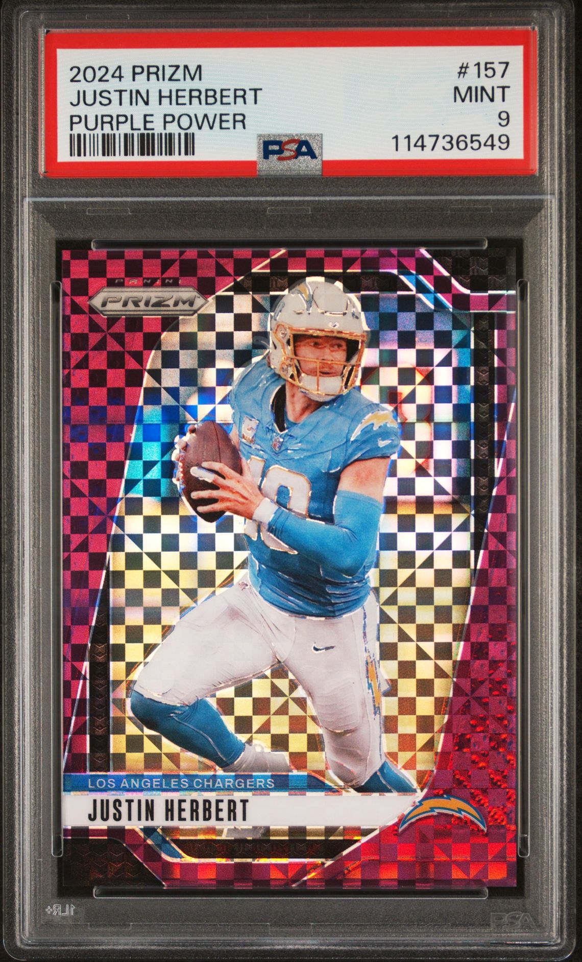 2024 Panini PANINI PRIZM PURPLE POWER #157 Justin Herbert front