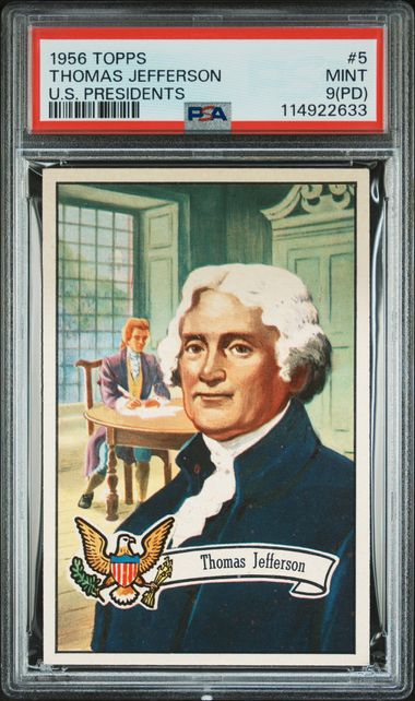 1956 Topps TOPPS U.S. PRESIDENTS #5 Thomas Jefferson front
