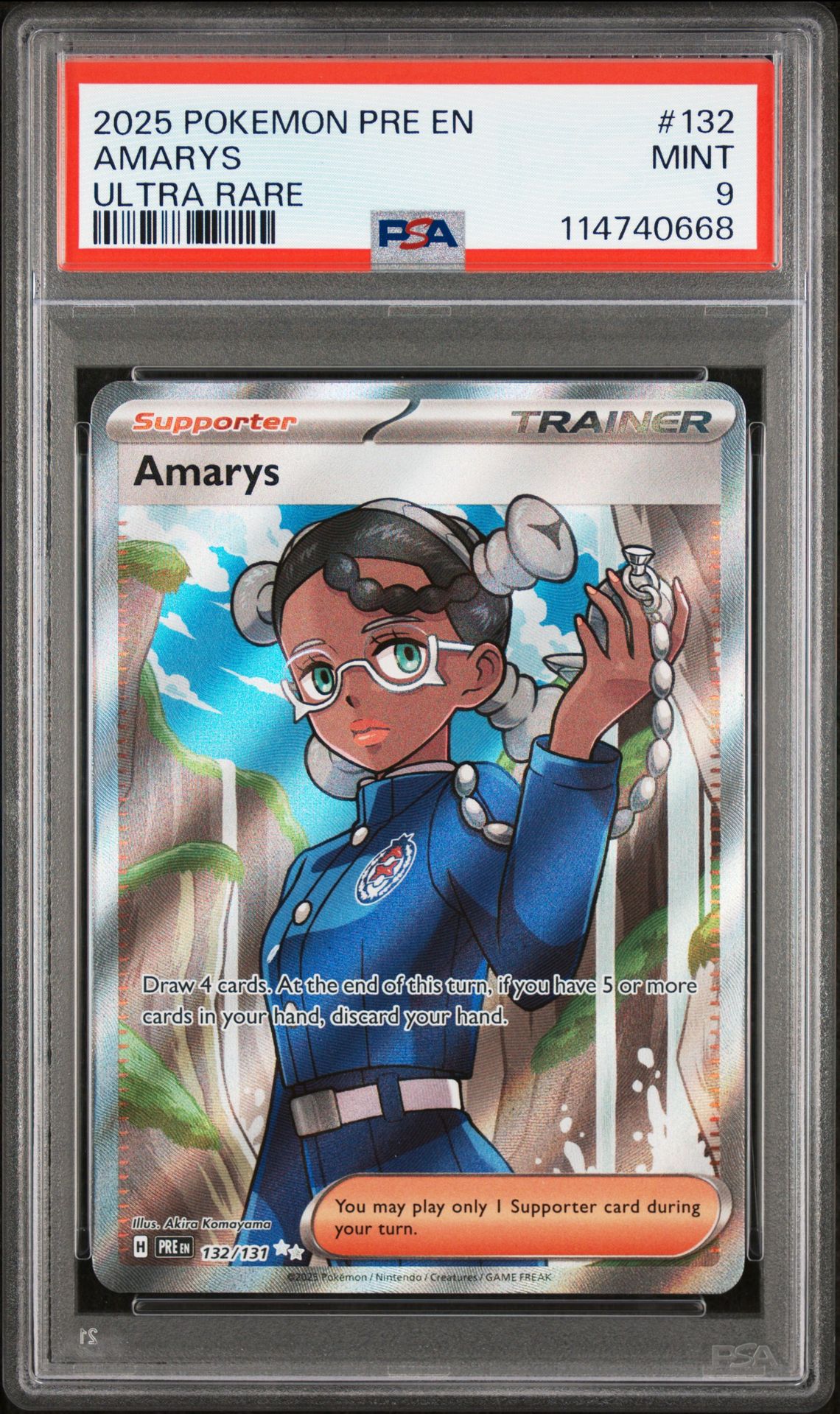 2025 Pokemon Pre En-Prismatic Evolutions Amarys #132 (Ultra Rare) Mint 9 front
