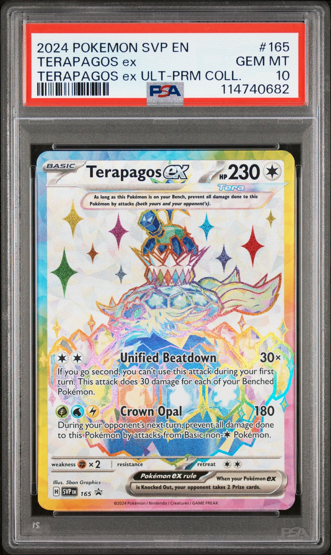 2024 Pokemon Svp En-Sv Black Star Promo Terapagos Ex #165 (Terapagos Ex Ult-Prm Coll.) Gem Mt 10 front
