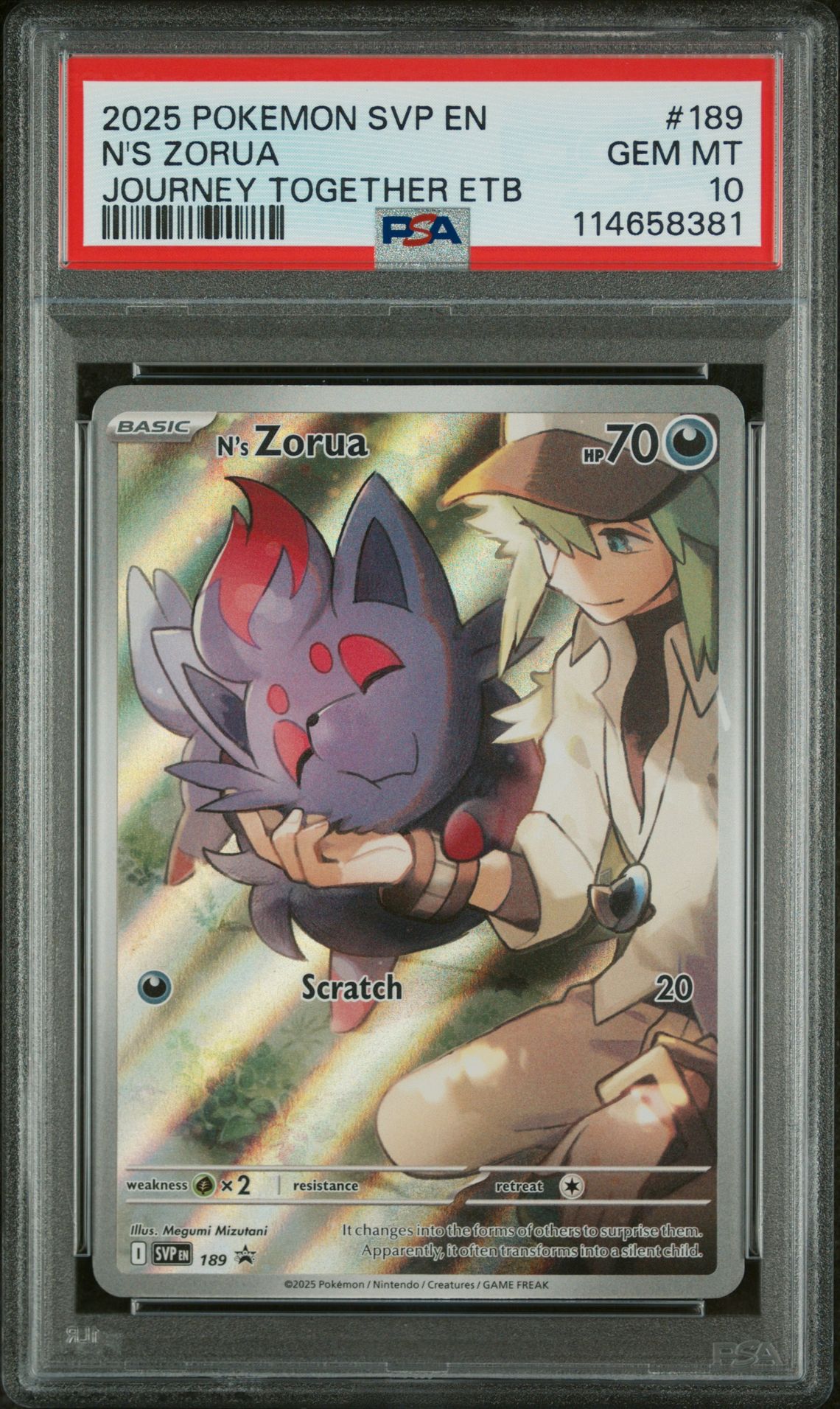 2025 Pokemon POKEMON SVP EN-SV BLACK STAR PROMO JOURNEY TOGETHER ETB #189 N's Zorua front