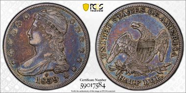 1839-O 50C GR-1, RPM VF35