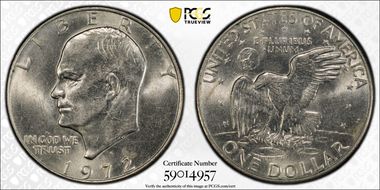 1972-D $1 AU58