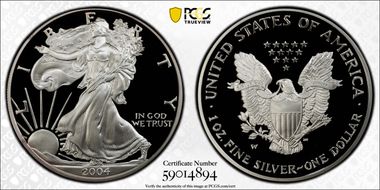 2004-W $1 Silver Eagle PR70DCAM