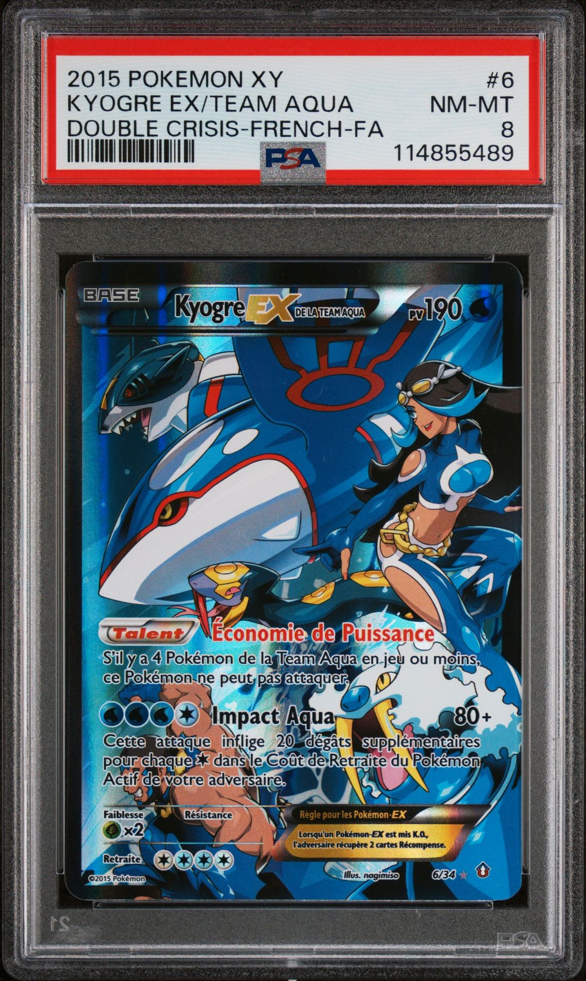2015 Pokemon POKEMON XY DOUBLE CRISIS FRENCH-FA #6 Kyogre Ex/Team Aqua front