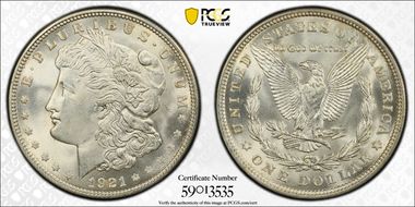 1921 $1 Morgan MS66+