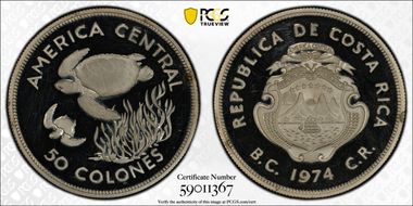 1974 50 Col Green Turtle PR63DCAM
