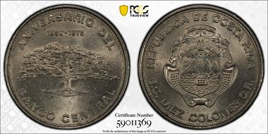 1975 10 Col Central Bank MS63