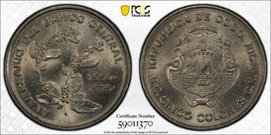 1975 5 Col Central Bank MS64