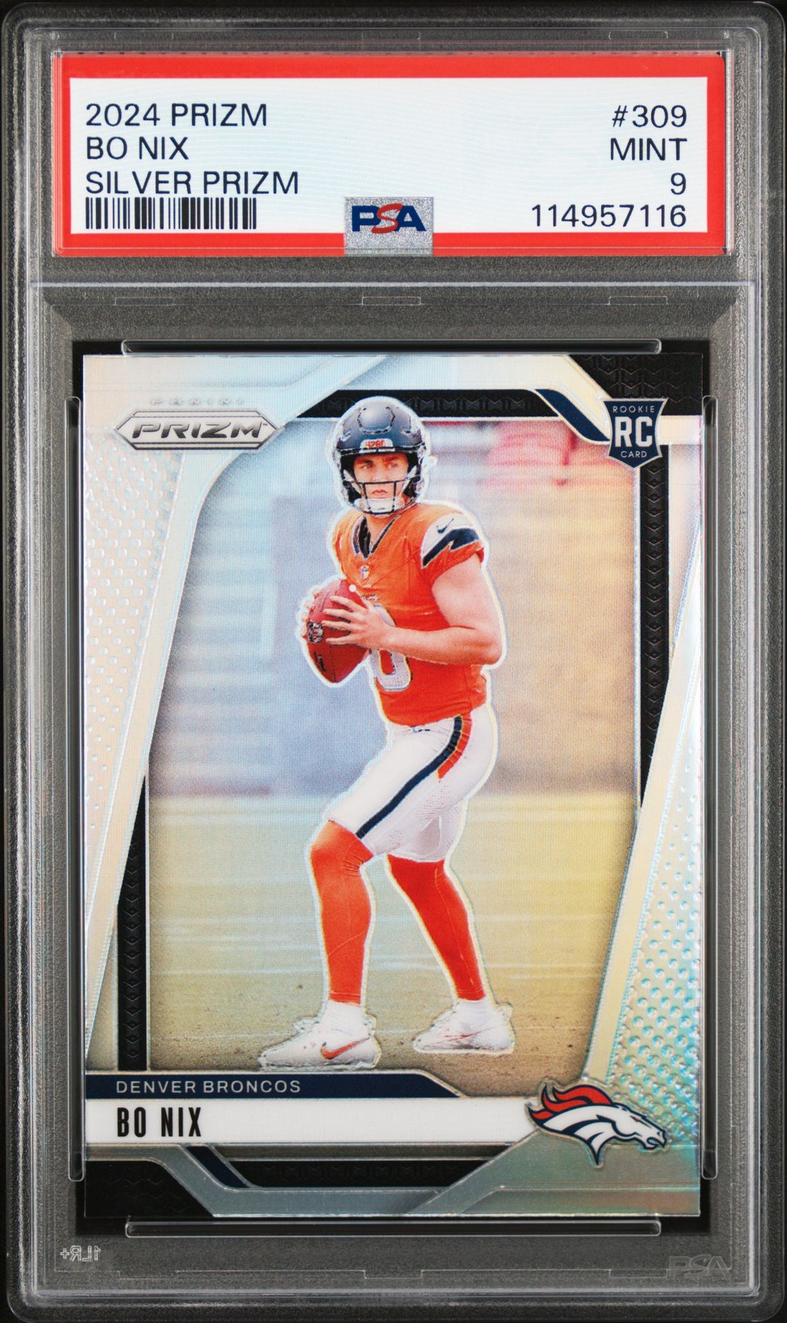 2024 Panini Prizm Bo Nix #309 (Silver Prizm) Mint 9 front