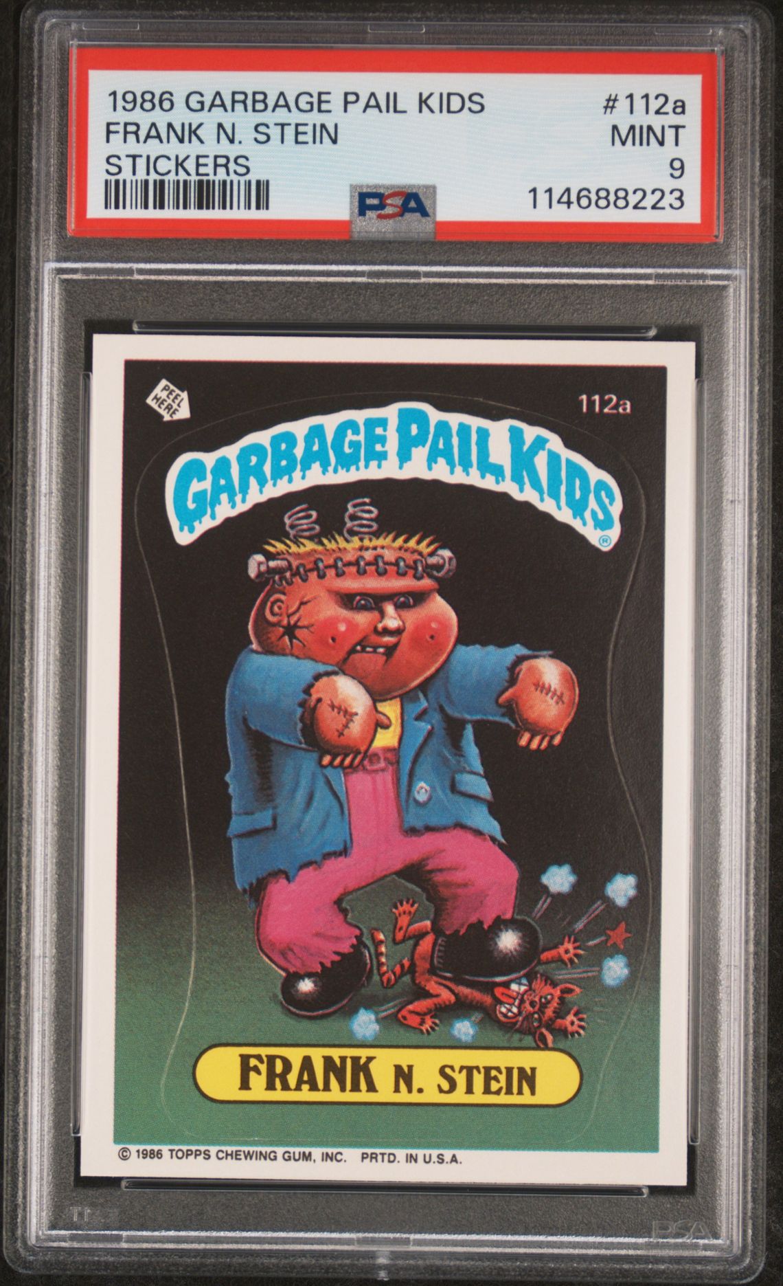 1986 Garbage Pail Kids Garbage Pail Kids Stickers Pa #1128 Frank N. Stein front