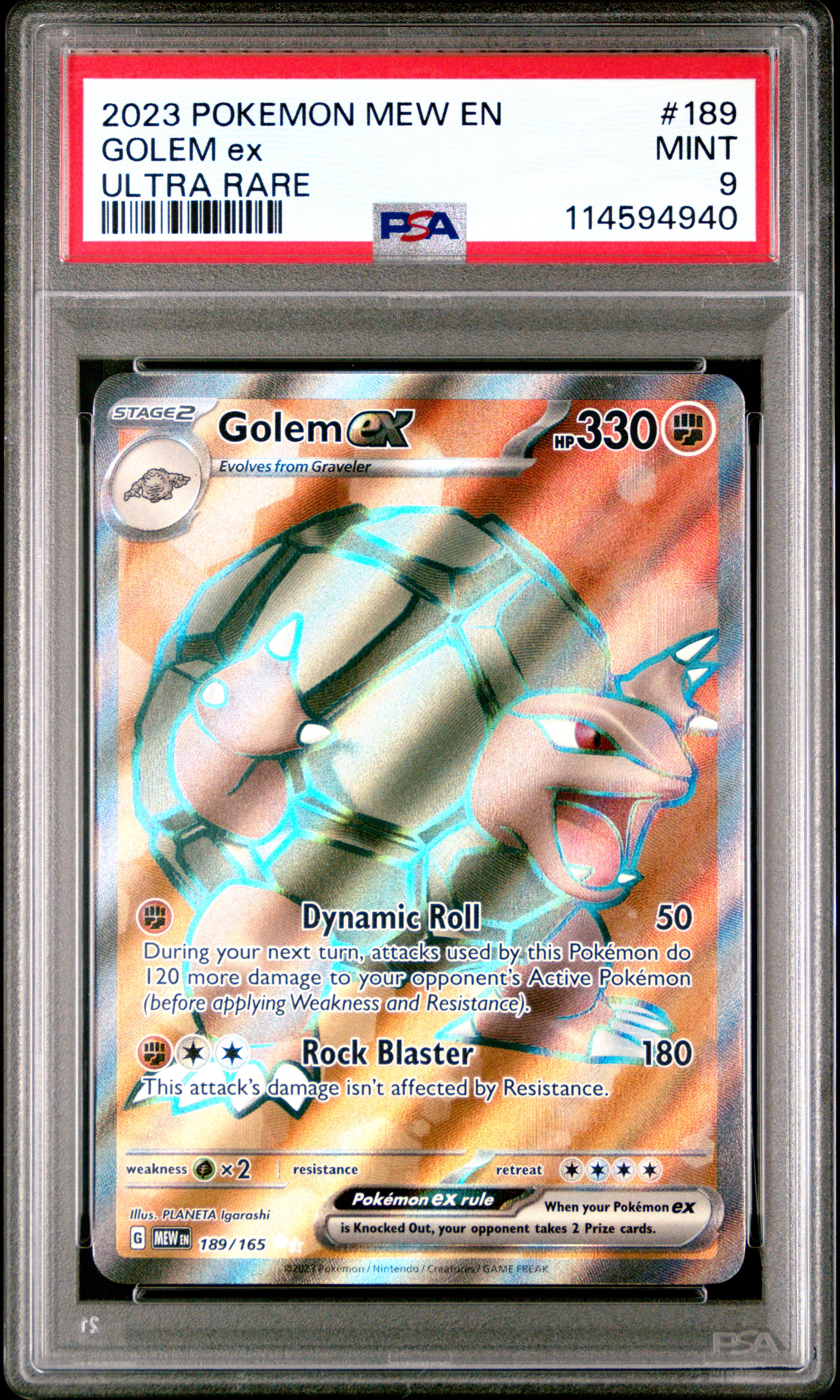 2023 #189 Golem EX PSA 9 Mew EN-151