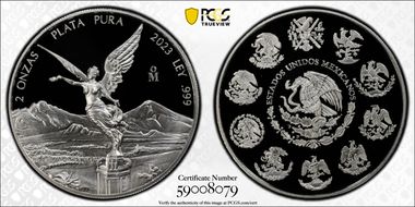2023-Mo 2 Onza Libertad Ag PR70DCAM