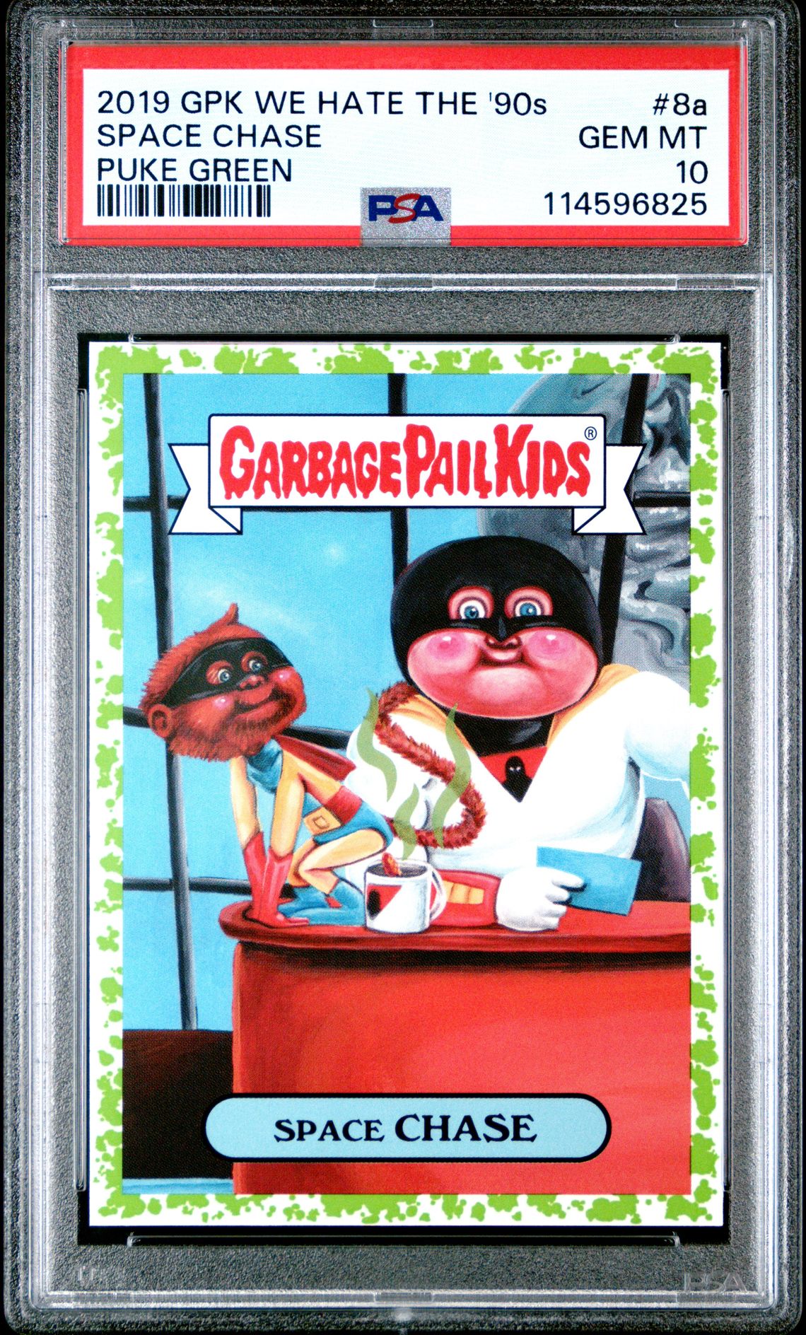 2019 Topps GARBAGE PAIL KIDS WE HATE THE '90S Green #8A Space Chase front