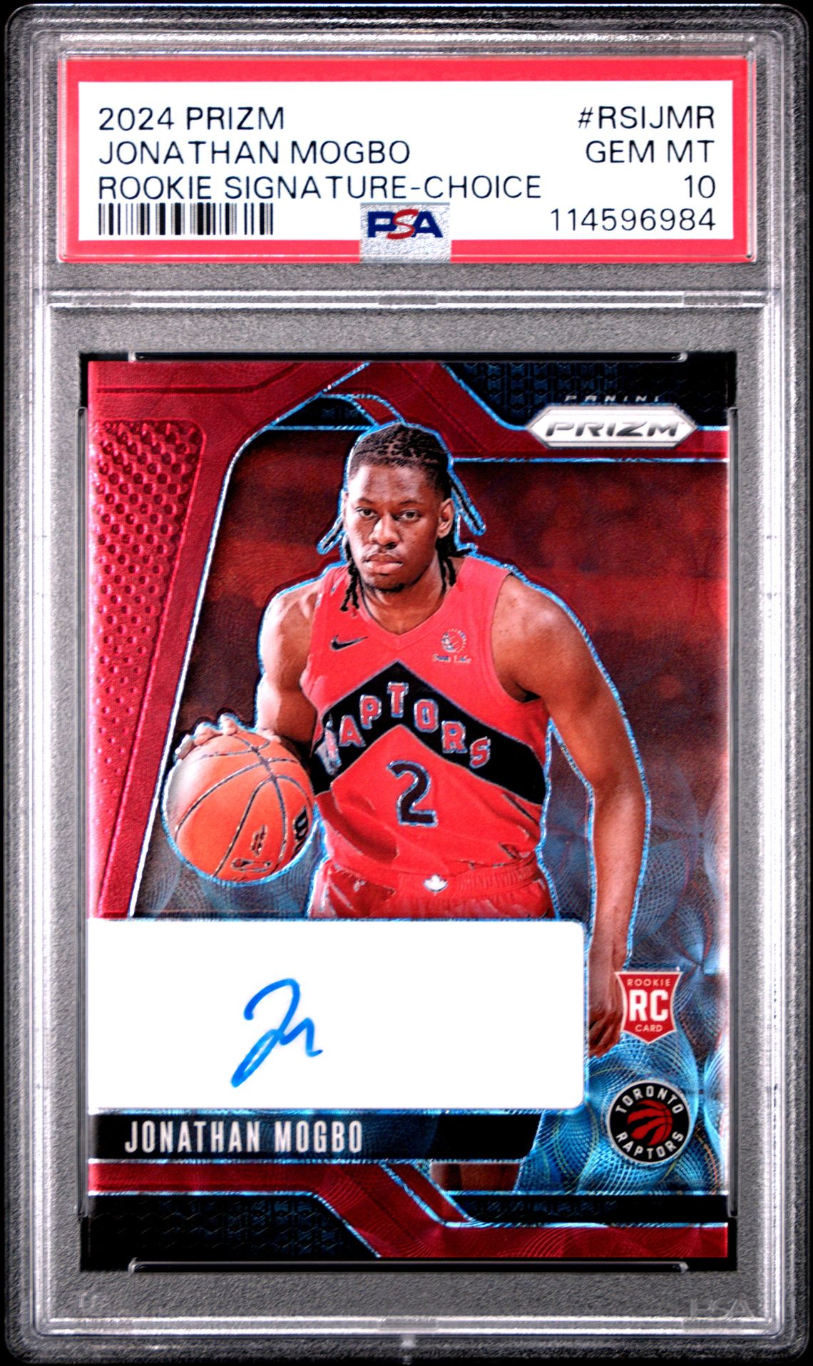 2024 Panini PANINI PRIZM ROOKIE SIGNATURES RK SIGNATURE-BLUE CHOICE #RSIJMR Jonathan Mogbo front