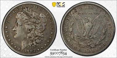 1882-O/S $1 Strong F15
