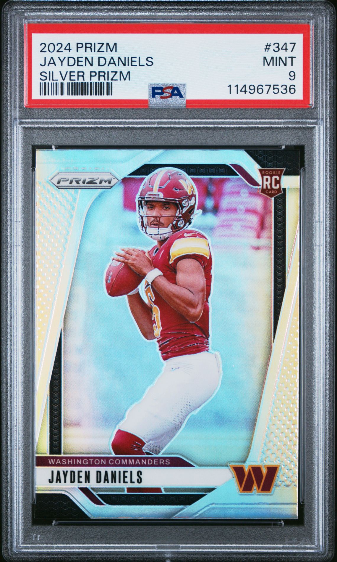 2024 Panini Prizm Jayden Daniels #347 (Silver Prizm) Mint 9 front