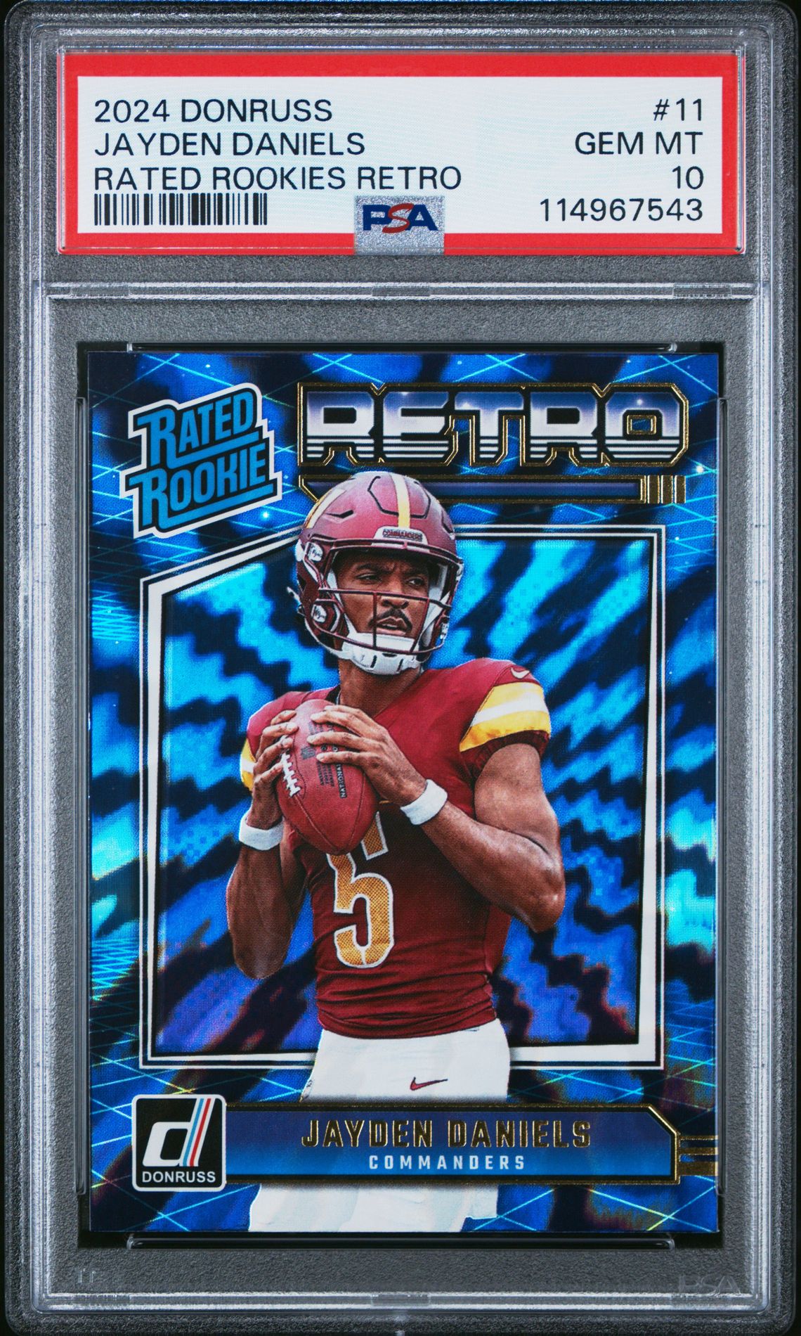 2024 Panini Donruss Rated Rookies Retro Jayden Daniels #11 Gem Mt 10 front