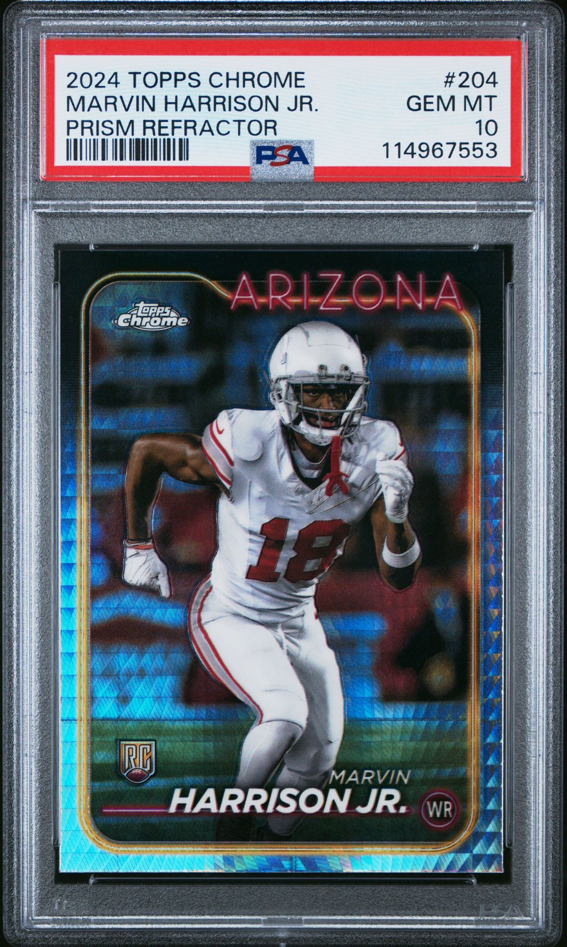 2024 Topps Chrome Marvin Harrison Jr. #204 (Prism Refractor) Gem Mt 10 front
