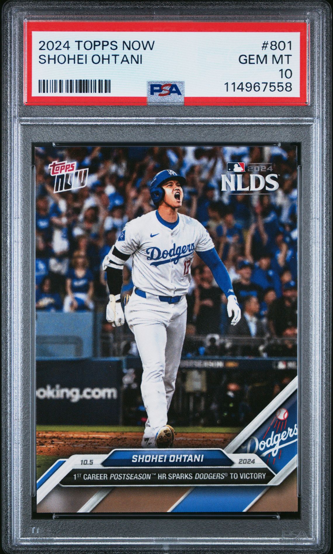 2024 Topps Now Shohei Ohtani #801 Gem Mt 10 front