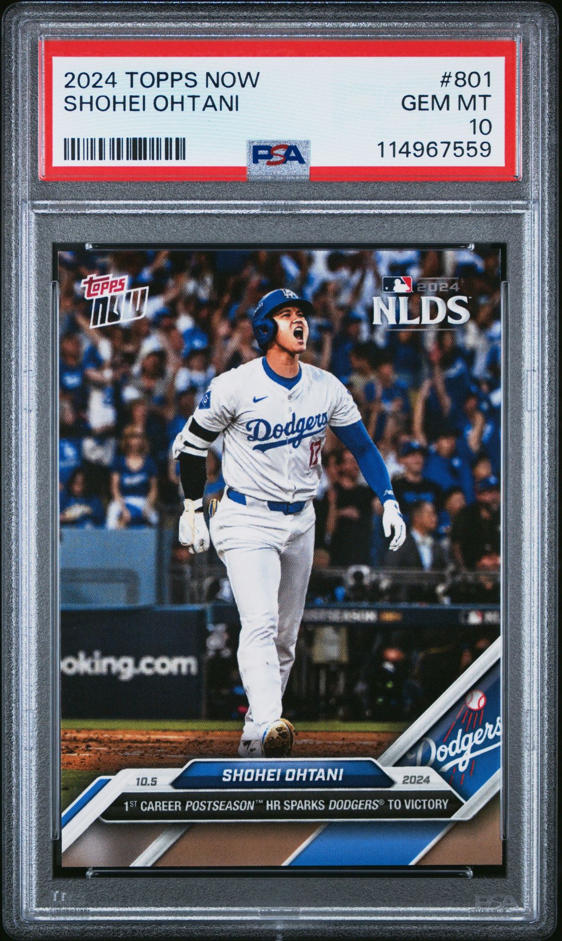 2024 Topps Now Shohei Ohtani #801 Gem Mt 10 front