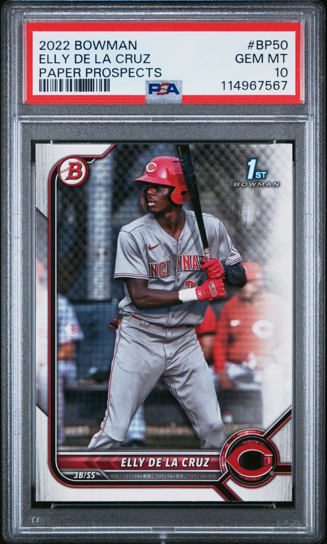 2022 Bowman Paper Prospects Elly De La Cruz #Bp50 (Paper Prospects) Gem Mt 10 front