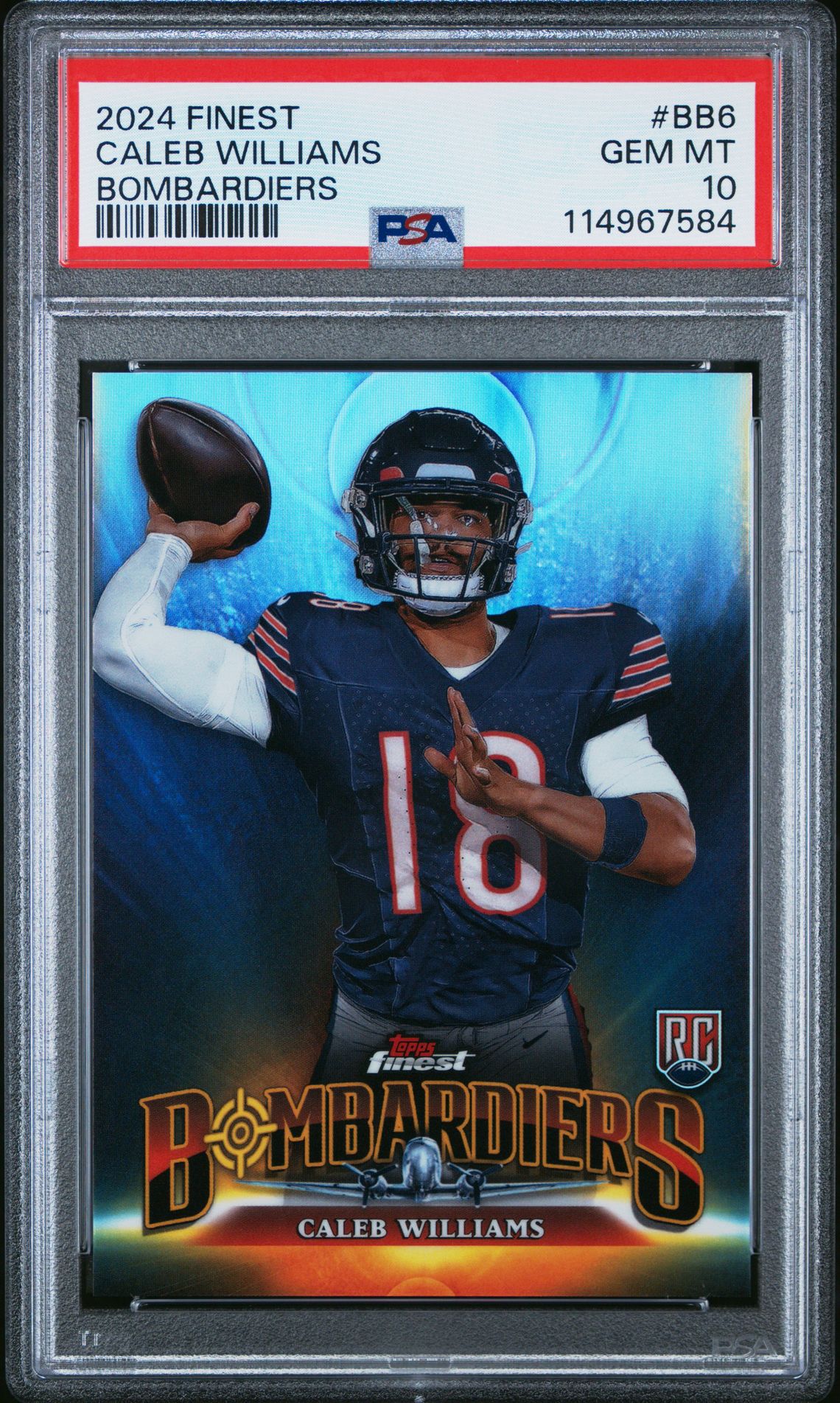 2024 Topps Finest Bombardiers Caleb Williams #Bb6 (Bombardiers) Gem Mt 10 front