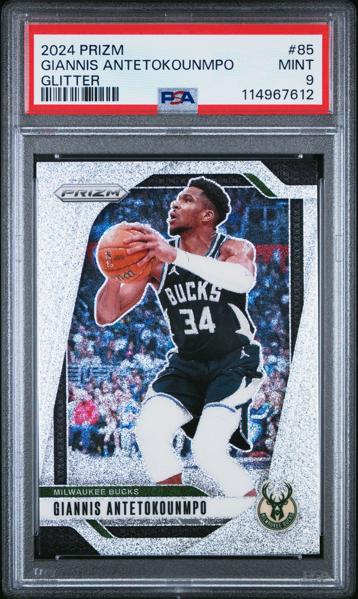 2024 Panini Prizm Giannis Antetokounmpo #85 (Glitter) Mint 9 front