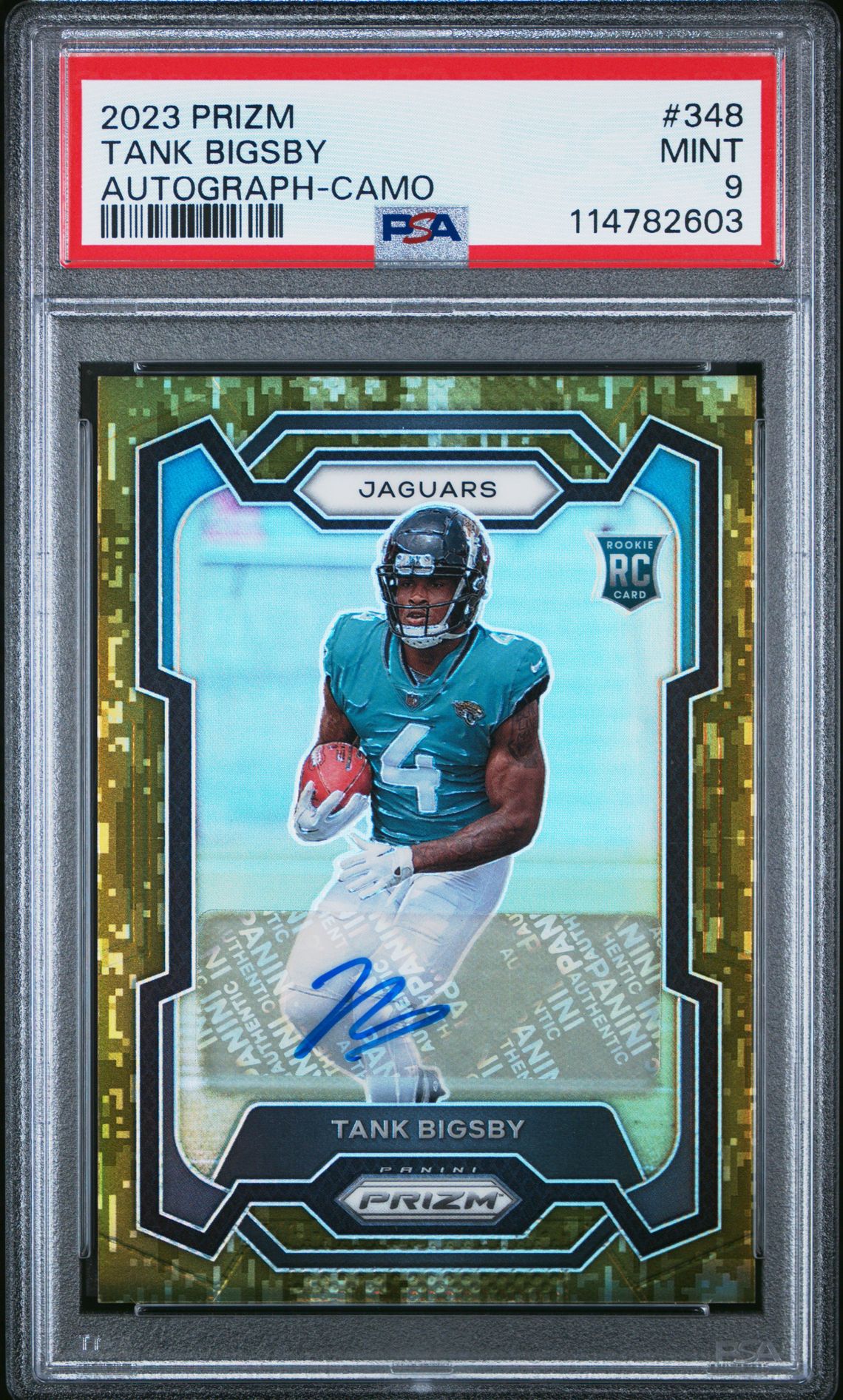 2023 Panini Prizm Tank Bigsby #348 (Autograph-Camo) Mint 9 front