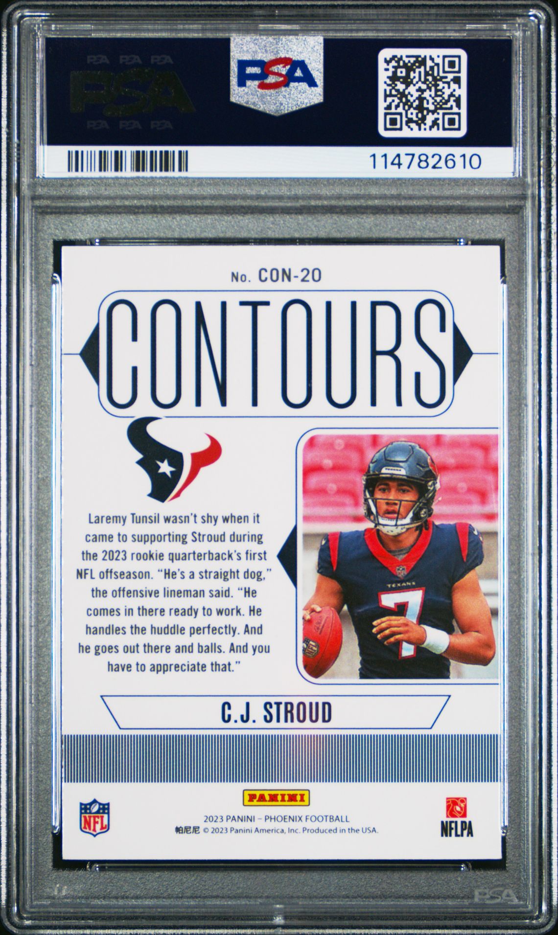 2023 Panini Phoenix Contours Cj Stroud #Con20 Gem Mt 10 back