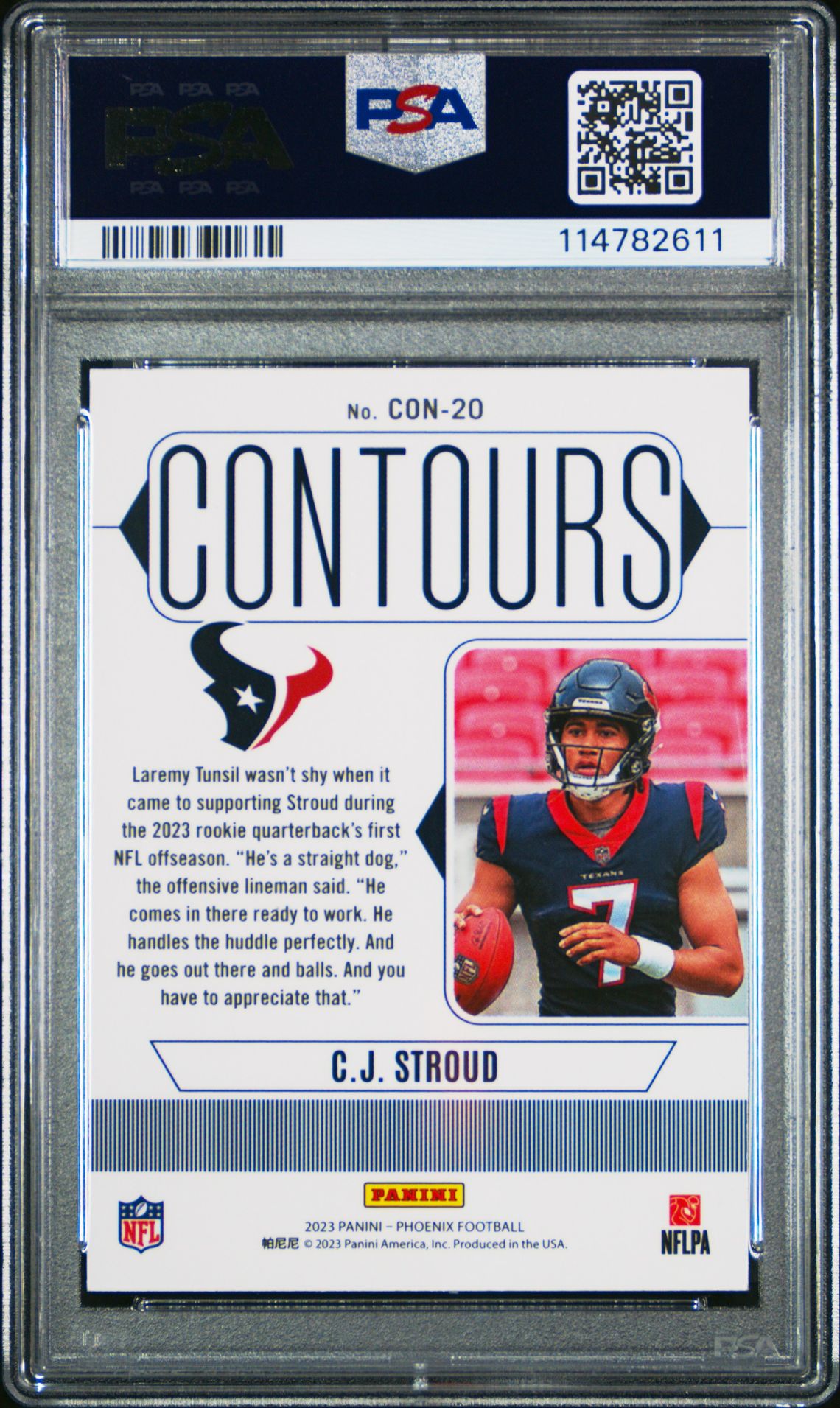 2023 Panini Phoenix Contours Cj Stroud #Con20 Gem Mt 10 back