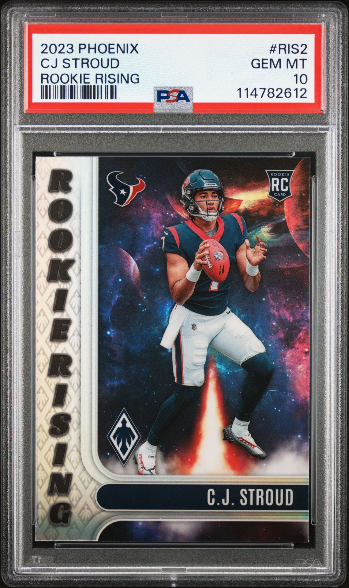 2023 Panini Phoenix Rookie Rising Cj Stroud #Ris2 Gem Mt 10 front