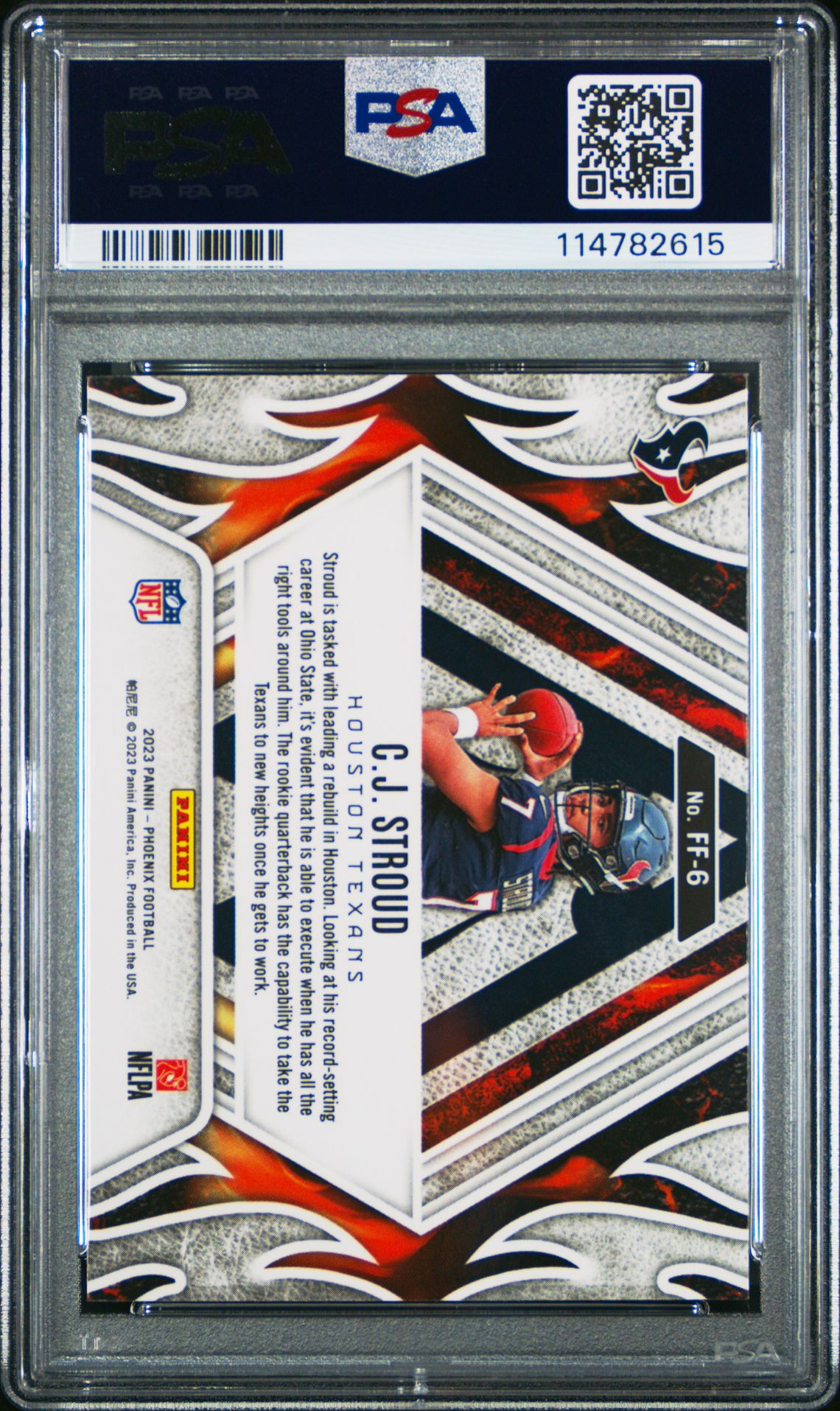 2023 Panini Phoenix Fire Forged Cj Stroud #Ff6 Gem Mt 10 back