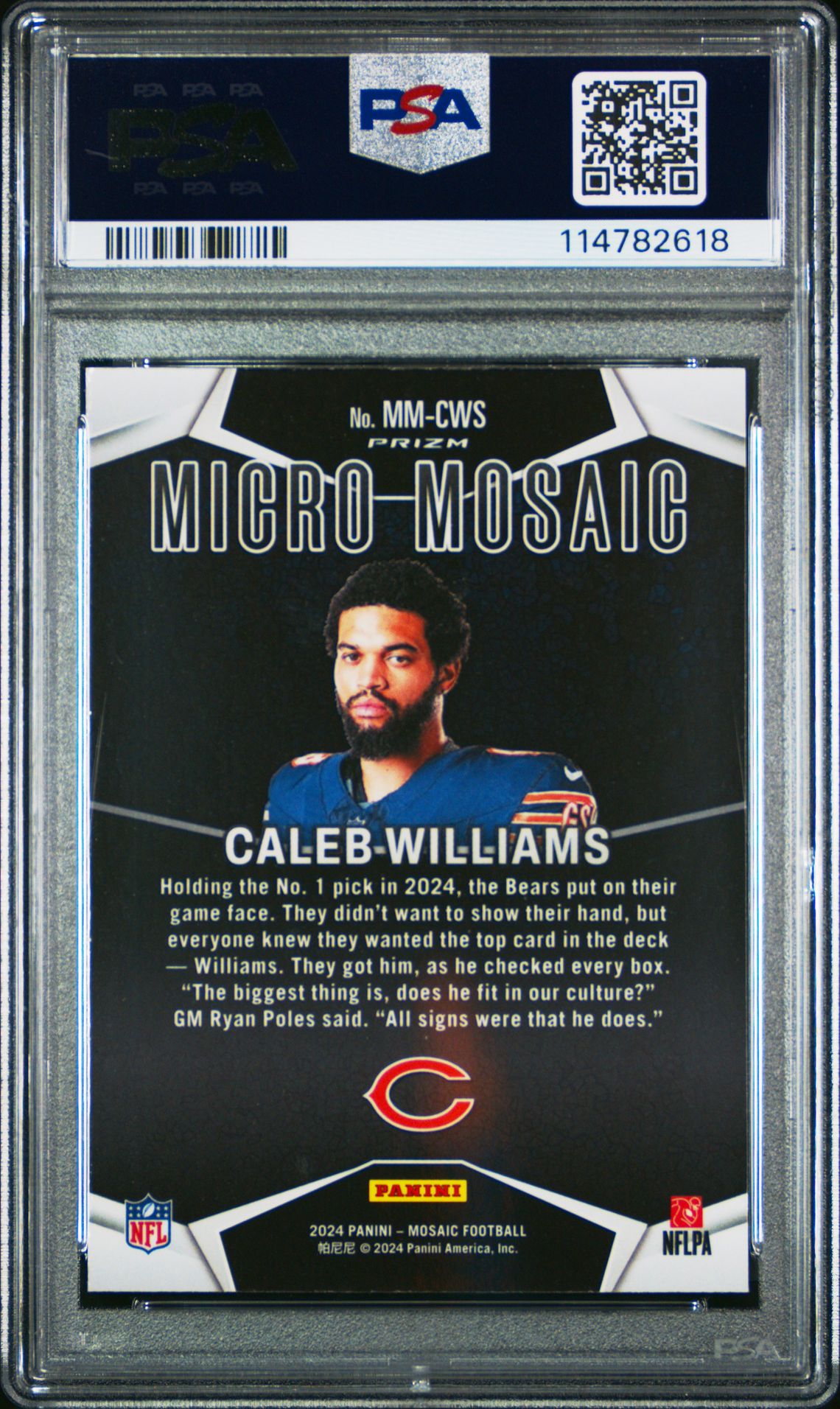 2024 Panini Mosaic Micro Mosaic Caleb Williams #Mmcws Mint 9 back