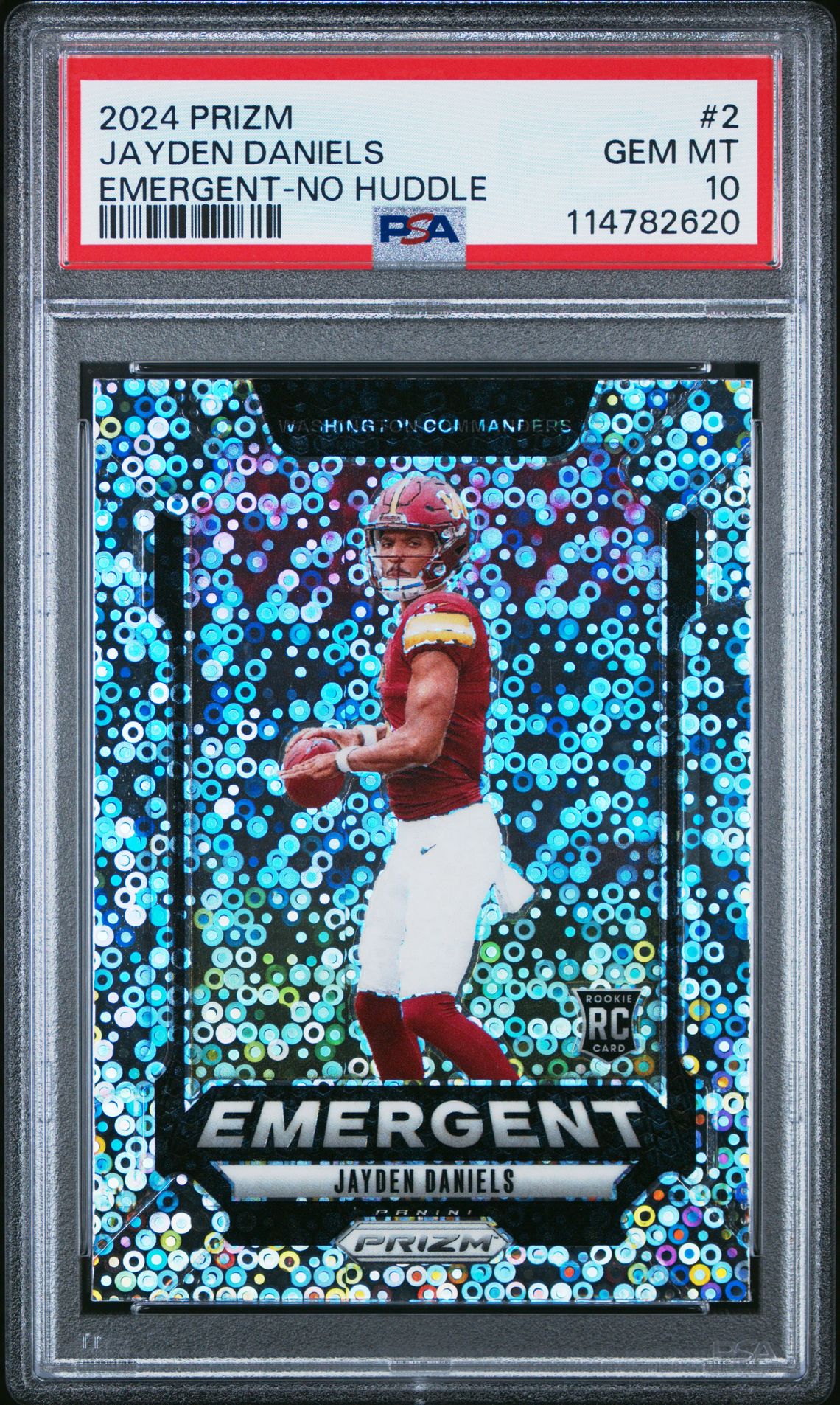 2024 Panini Prizm Emergent Jayden Daniels #2 (Emergent-No Huddle) Gem Mt 10 front