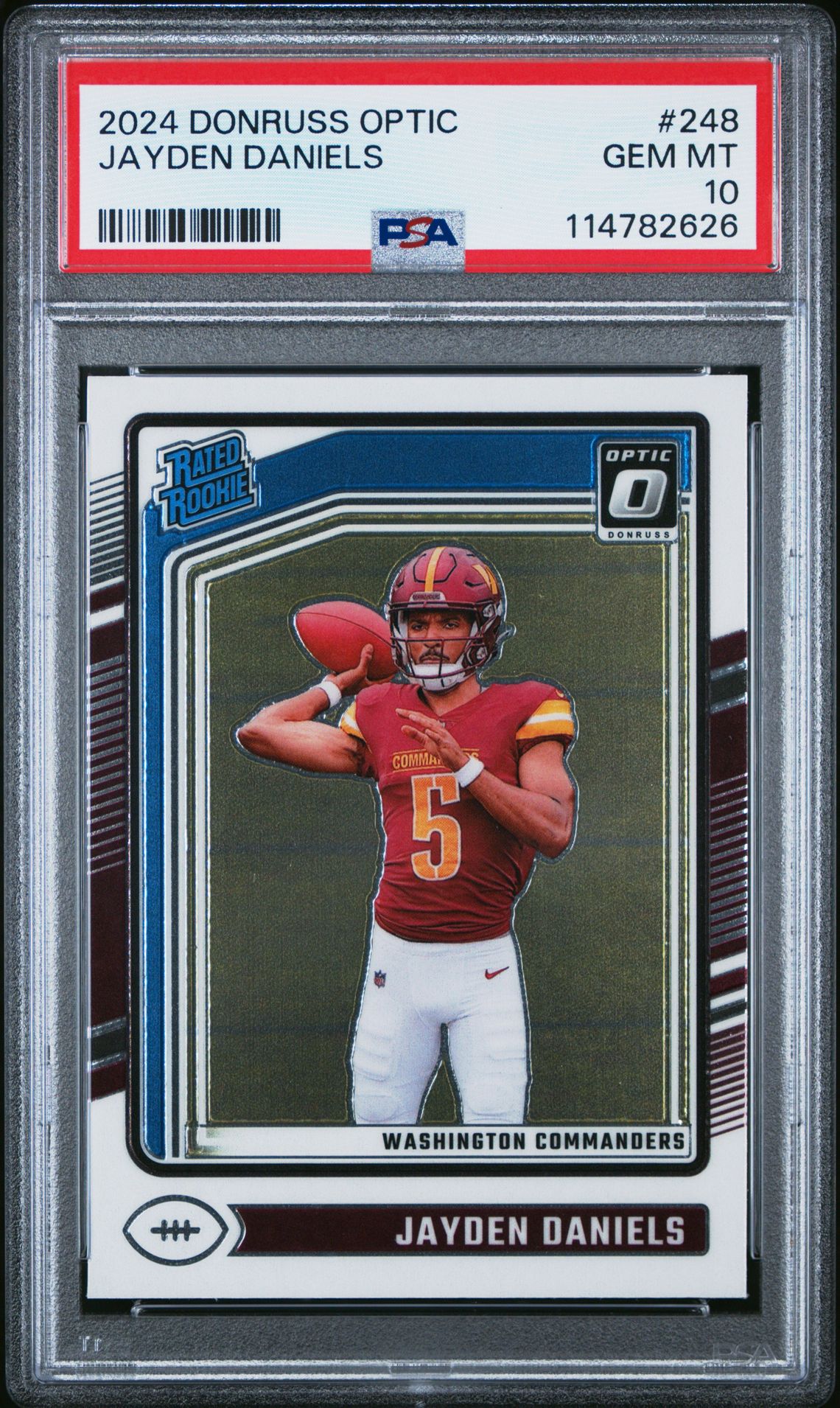 2024 Panini Donruss Optic Jayden Daniels #248 Gem Mt 10 front