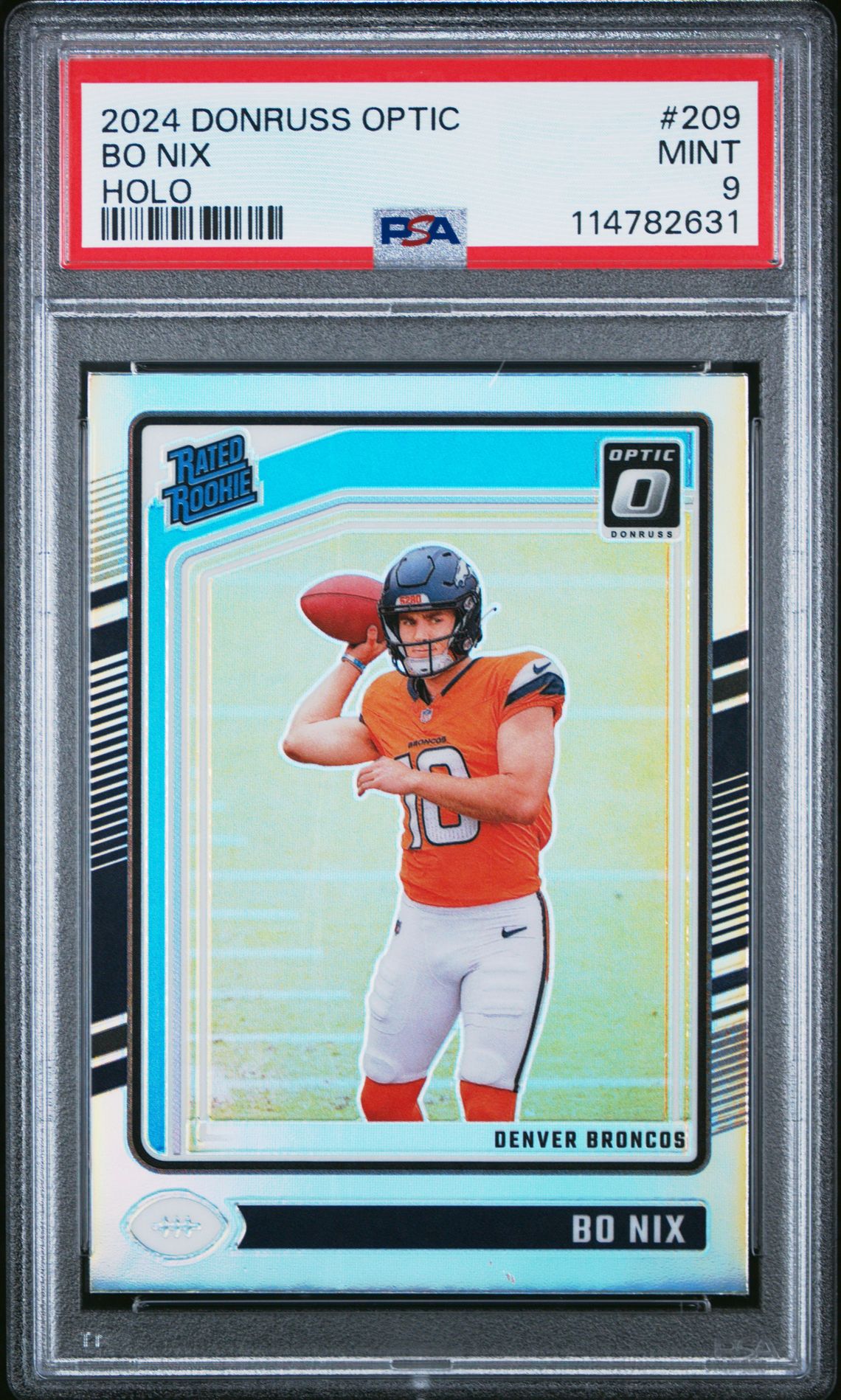 2024 Panini Donruss Optic Bo Nix #209 (Holo) Mint 9 front