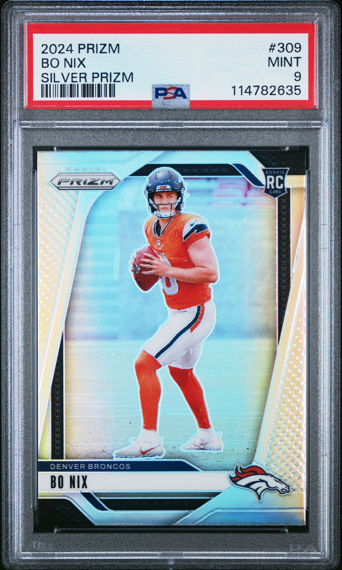 2024 Panini Prizm Bo Nix #309 (Silver Prizm) Mint 9 front